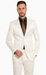 Shiny Sharkskin Metallic 2 Button Suits Off-White