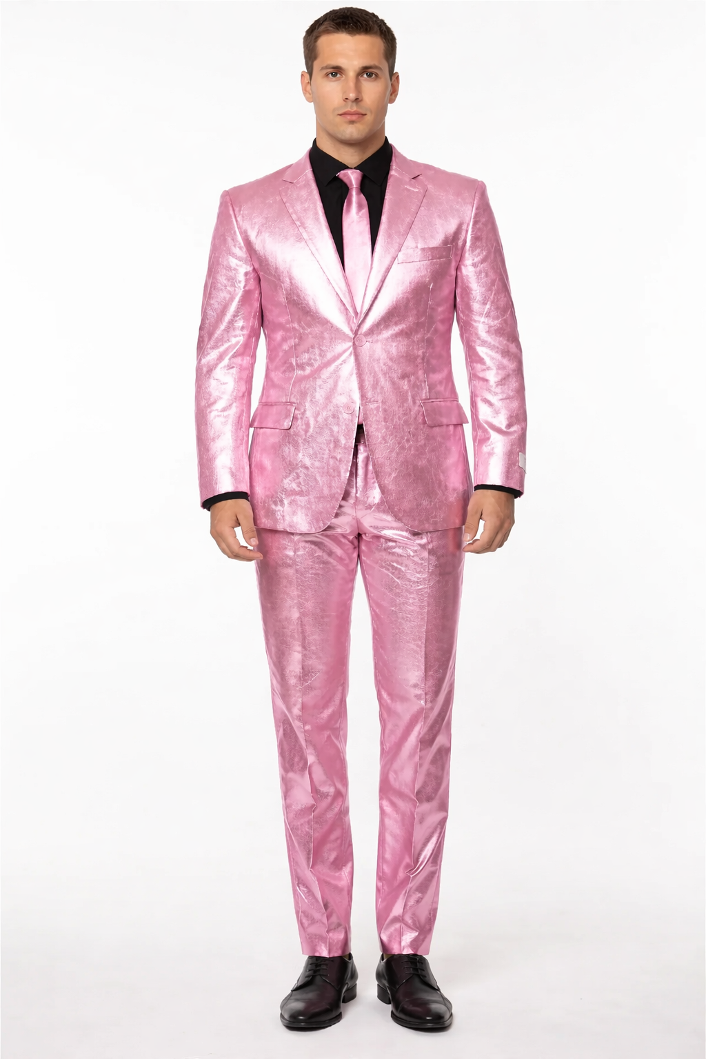 Shiny Metallic Party Pink Suit