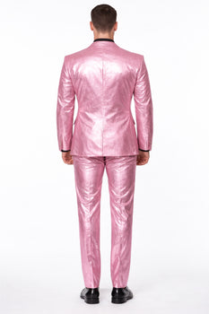 Shiny Metallic Party Pink Suit