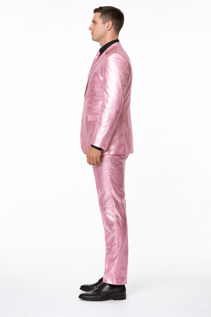 Shiny Metallic Party Pink Suit