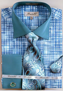 Mens Turquoise Dress Shirt Mens Turquoise Cuff Links French Cuff Dress Shirt