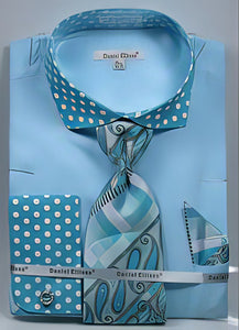 Mens Turquoise Dress Shirt Mens Turquoise Daniel Ellissa Polka Dot French Cuff Dress Shirt