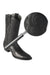 Los Altos Boots Lizard Teju R-Toe Black Cowboy Boots