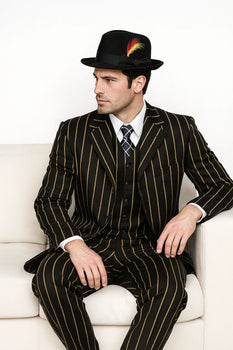 Black And Gold Pronounce Fashion Longe Zoot Suits - Pimp Suit - Zuit Suit For Men - Image 4