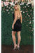 Quince Dama Dresses - Short Quinceanera Dresses in Color Black