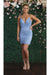 Quince Dama Dresses - Short Quinceanera Dresses in Color Dusty Blue