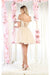 Quince Dama Dresses - Short Quinceanera Dresses in Color Champagne
