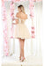 Quince Dama Dresses - Short Quinceanera Dresses in Color Champagne