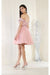 Quince Dama Dresses - Short Quinceanera Dresses in Color Dusty Rose