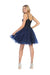 Quince Dama Dresses - Short Quinceanera Dresses in Color Navy