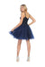 Quince Dama Dresses - Short Quinceanera Dresses in Color Navy