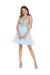 Quince Dama Dresses - Short Quinceanera Dresses in Color Baby Blue