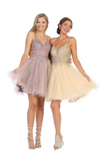 Quince Dama Dresses - Short Quinceanera Dresses in Color Mauve