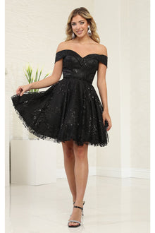 Quince Dama Dresses - Short Quinceanera Dresses in Color Black