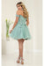 Quince Dama Dresses - Short Quinceanera Dresses in Color Sage
