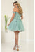 Quince Dama Dresses - Short Quinceanera Dresses in Color Sage