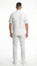 Mens White Embroidered Walking Suit Set – Short Sleeve Shirt and Pants Casual Summer Outfit for Vacation, Beach and Everyday Wear
