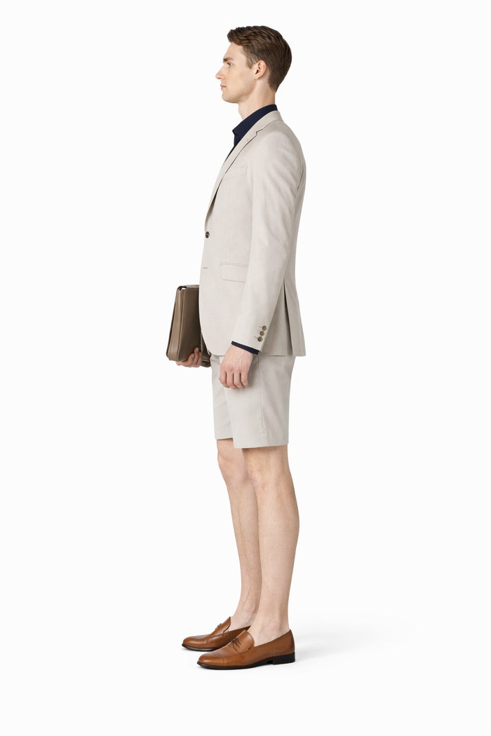 Shorts Set Pants Summer Suit For Men Beige