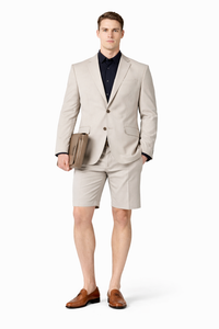 Shorts Set Pants Summer Suit For Men Beige
