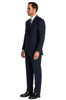 Men's Dark Navy Pinstripe Italian Design Suit - Image 2