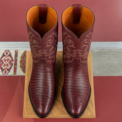 Lizard Print Western Boots - Image 6