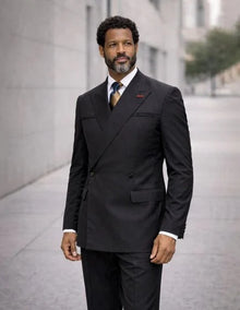 Statement Men's 2 Piece Modern Fit Double Breasted Suit - Sleek Finish