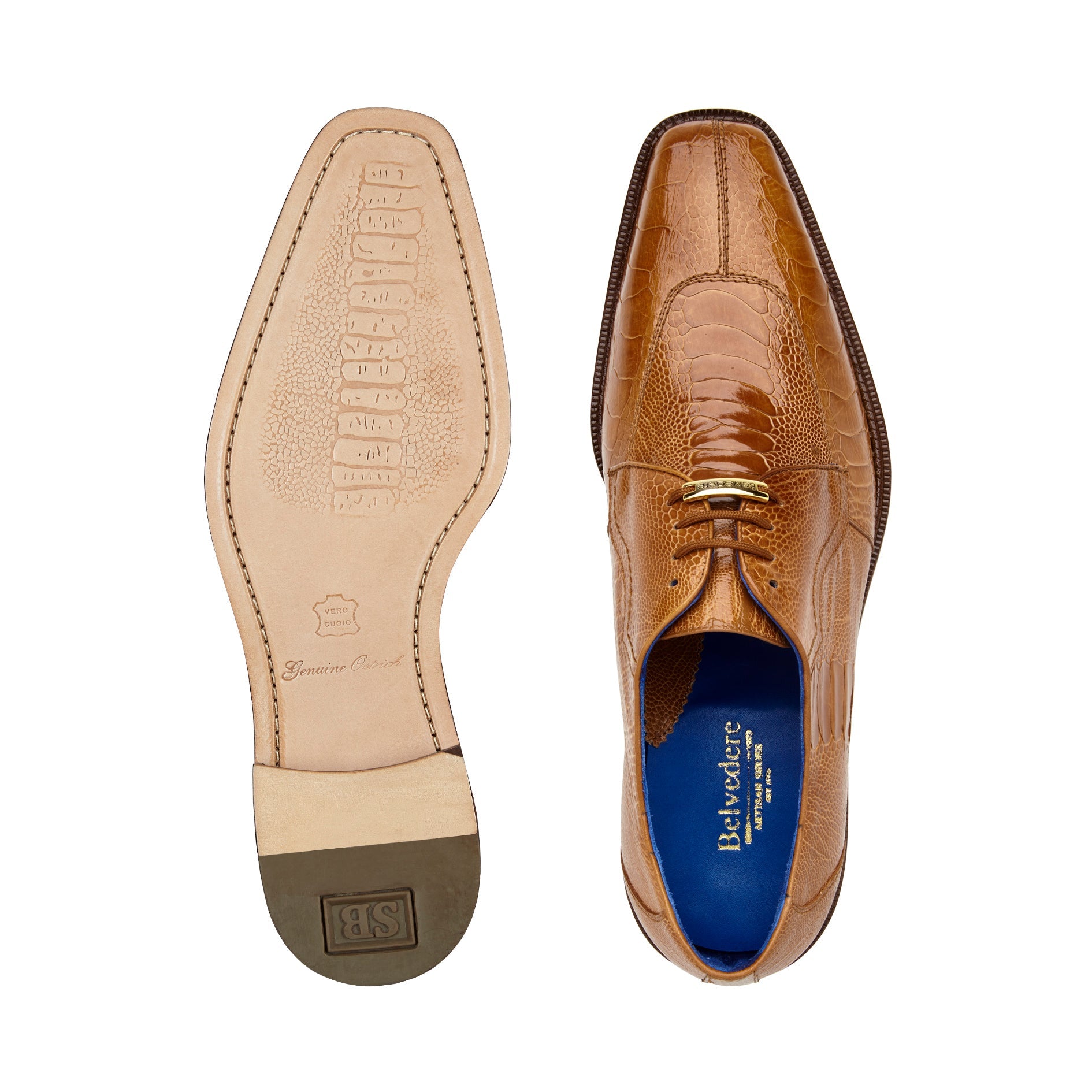 Belvedere Siena: Burned Amber Italian Leather Dress Shoe