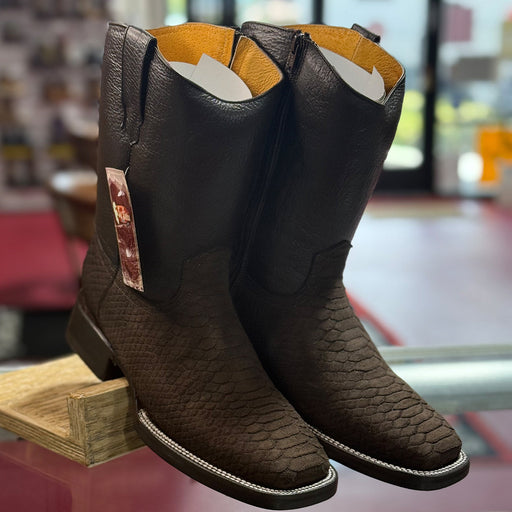 Snake Print Boots Square Toe