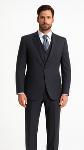 Signature Platinum Stays Cool Discounted Sale Men'S 3 Piece Grey Pinstripe Italian Design Three Piece Suit