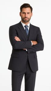 Signature Platinum Stays Cool Discounted Sale Men'S 3 Piece Grey Pinstripe Italian Design Three Piece Suit