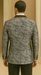 Silver Double Breasted Rough Streak Pattern Satin Peak Lapel Stacy Adams Men's Jacket