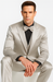 Men's Silver Satin Slim Fit Tazzio 3 Piece Suit with Double Breasted Vest and Peak Lapel Jacket