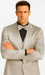 Men's Silver Satin Slim Fit Tazzio 3 Piece Suit with Double Breasted Vest and Peak Lapel Jacket