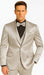 Men's Silver Satin Slim Fit Tazzio 3 Piece Suit with Double Breasted Vest and Peak Lapel Jacket