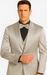 Men's Silver Satin Slim Fit Tazzio 3 Piece Suit with Double Breasted Vest and Peak Lapel Jacket