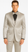 Men's Silver Satin Slim Fit Tazzio 3 Piece Suit with Double Breasted Vest and Peak Lapel Jacket