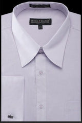 Mens French Cuff Dress Shirt - Pat Riley Collar Silver