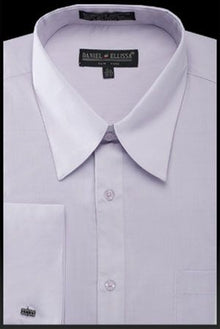 Mens French Cuff Dress Shirt - Pat Riley Collar Silver