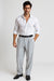 Men's Stylish Silver Formal Dressy Pant Men's Wide Leg Trousers - Cheap Priced Dress Slacks For Men On Sale