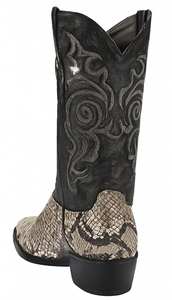 Natural Python Snakeskin J-Toe Cowboy Boots