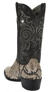 Natural Python Snakeskin J-Toe Cowboy Boots