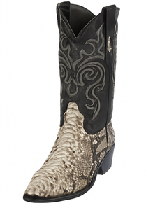 Natural Python Snakeskin J-Toe Cowboy Boots