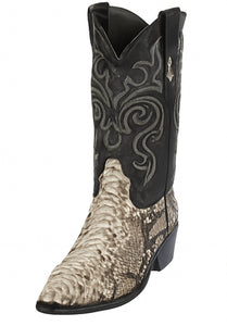 Natural Python Snakeskin J-Toe Cowboy Boots