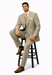 Simple Tan ~ Beige Men's Dress Ultra Smooth Stretch Fabric is Wrinkle and Stain-Resistant Rayon Available in 2 or Three ~ 3 Buttons Style Regular Classic Cut Cheap Priced Business Suits Clearance Sale