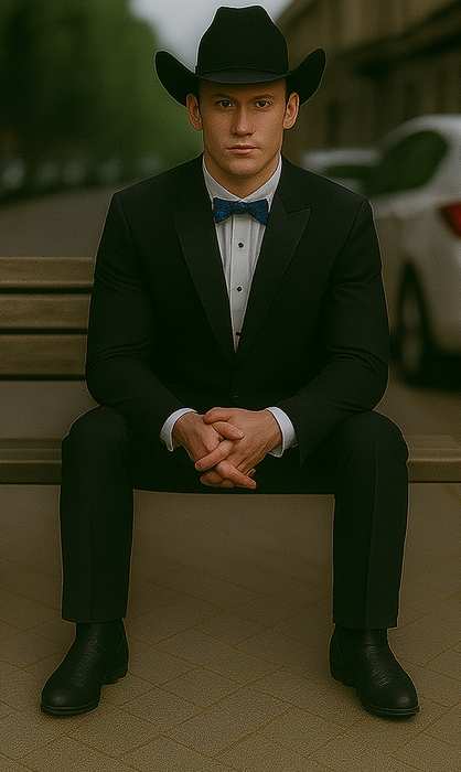 Single Button Peak lapel Tuxedo Black