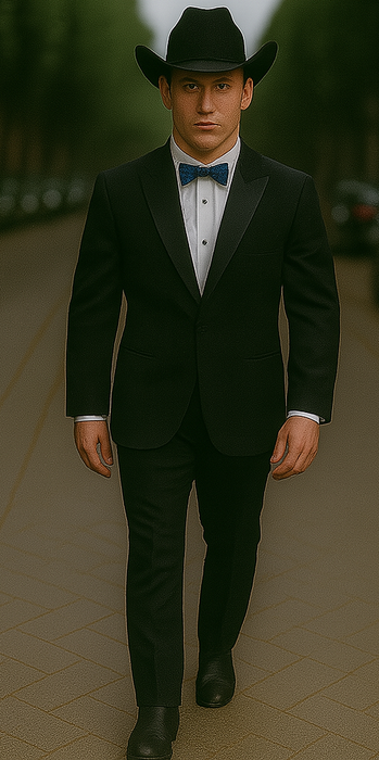Single Button Peak lapel Tuxedo Black