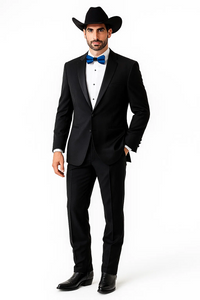 Single Button Peak lapel Tuxedo Black