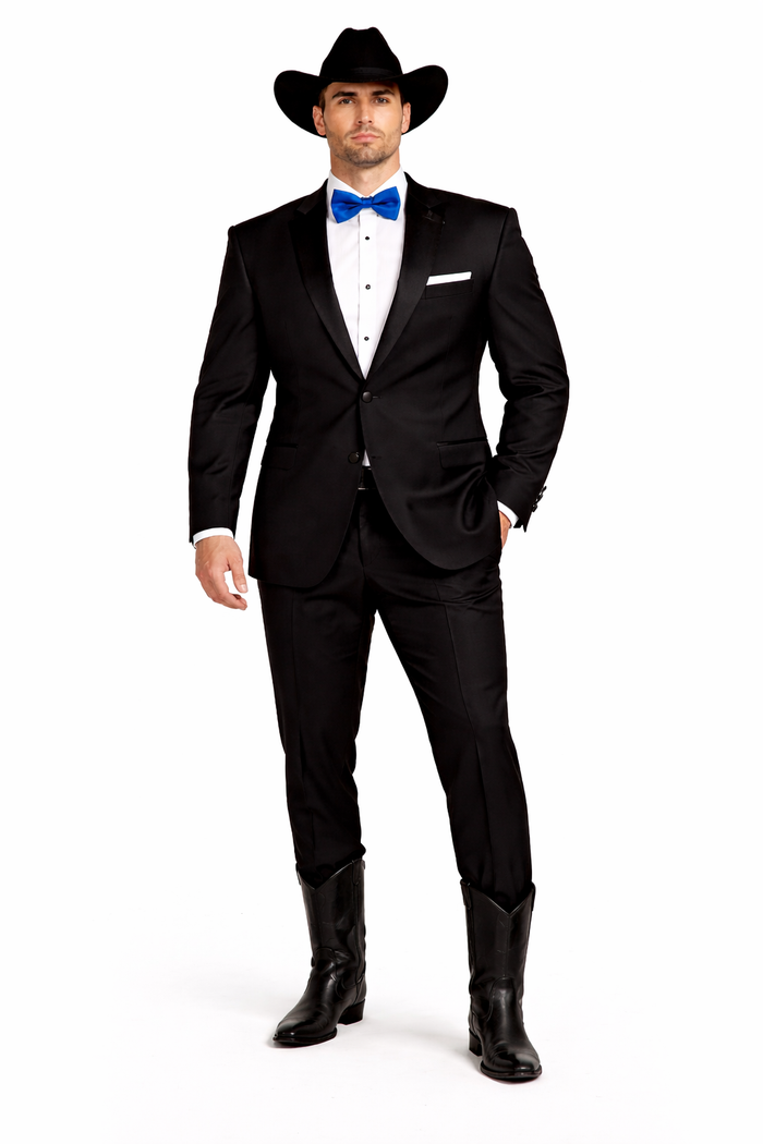Single Button Peak lapel Tuxedo Black