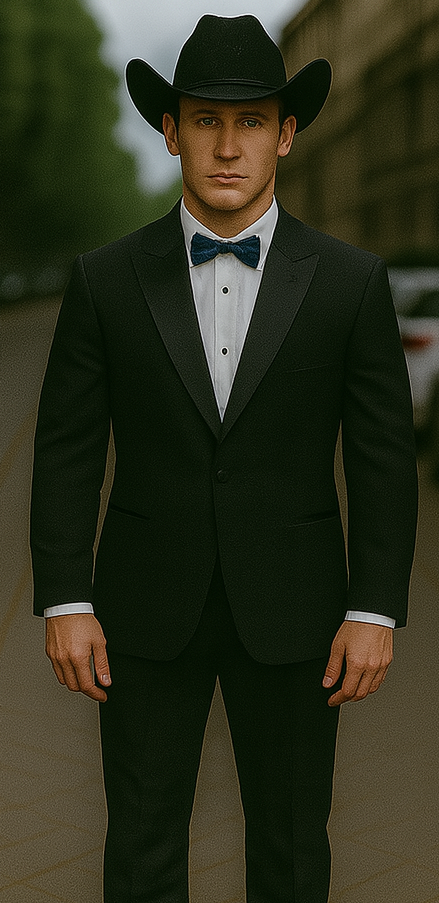 Single Button Peak lapel Tuxedo Black
