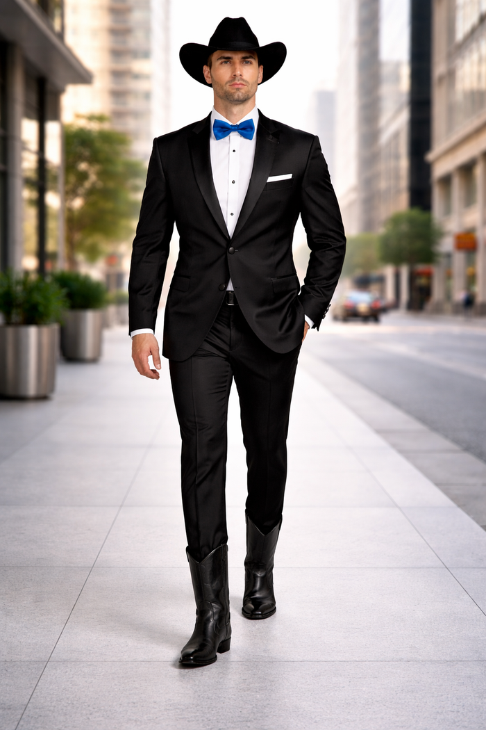 Single Button Peak lapel Tuxedo Black
